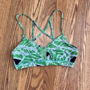 ALO Yoga Green Leaf Print Bralette